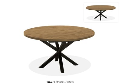 Maxfurn - Ronde uitschuiftafel 150/190 | Zeer krasvast | Kleur: Hazel