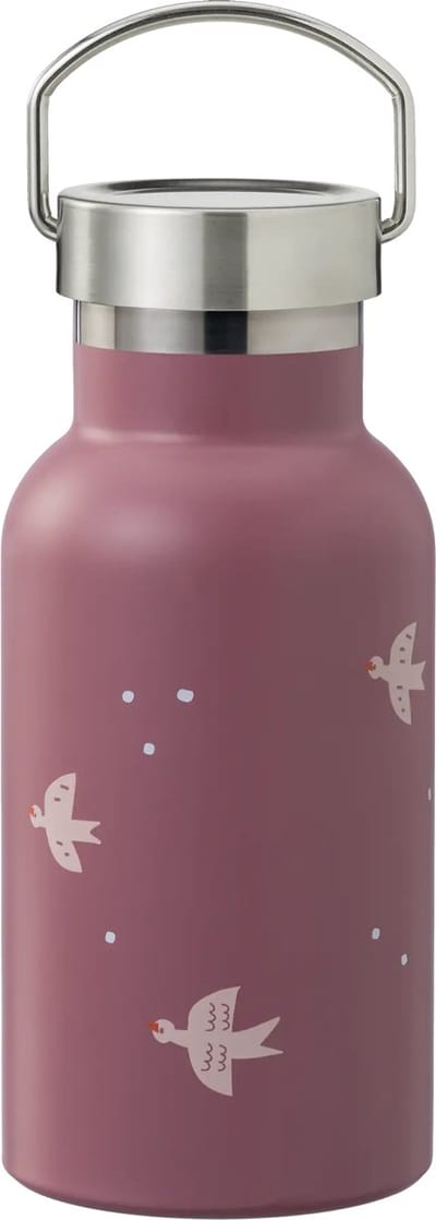 Fresk Thermosfles 350 ml - RVS Waterfles – Lekvrije Drinkfles voor Kinderen – Koude en Warme Dranken – BPA-vrij – Onbreekbaar – 2 Doppen – Thermosbeker – Drinkbeker Meisjes - Paars - Swallow