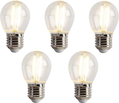 LUEDD Set van 5 E27 LED lamp P45 helder 2W 200 lm 2700K