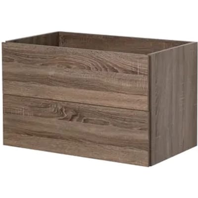 Aquavive Wastafelonderkast Savena 47cm - Donker Eiken Houtlook - Met 2 Lades - 47,4x50x79,2cm