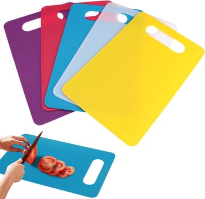 Gekleurde Snijplankenset - Kunststof Planken - Hygiënisch Bereiden - Vijfkleurig Ontwerp - 29 x 19 cm - Multicolor