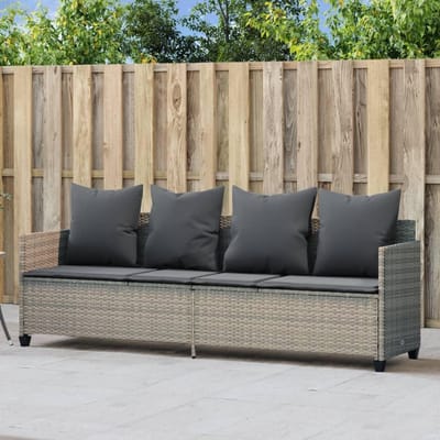 Ligstoel met kussens - Relaxstoel buiten - Genieten van de zon - Verstelbare rugleuning - 106 x 59 cm - Lichtgrijs