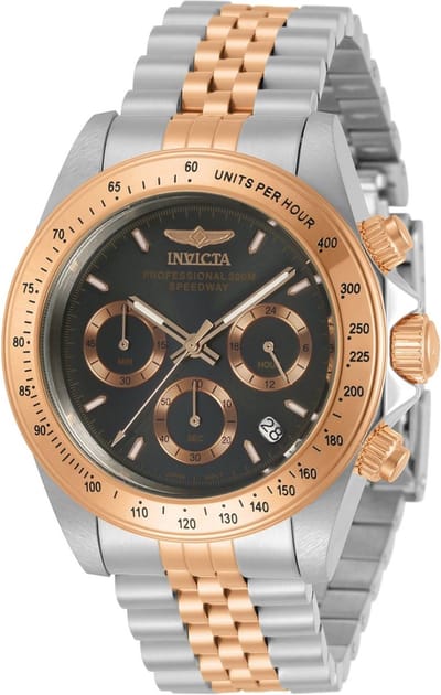 Invicta Speedway 30993  Horloge - Quartz Uurwerk - Roestvrij Staal met grijze Wijzerplaat - 39mm