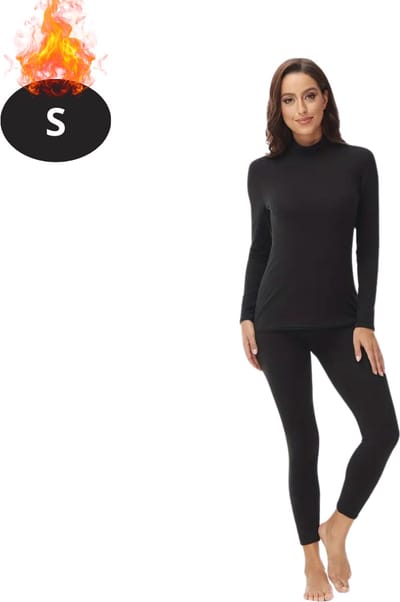 Bovista Thermokleding Dames - Thermobroek - Thermoset - Thermolegging - Winter - Thermoshirt - Zwart - S