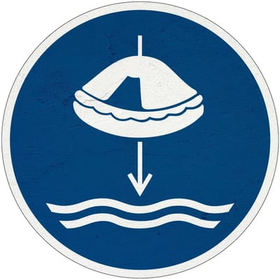 Reddingsvlot laten zakken gebodsbord - M040 | Sign Again materiaal | 10 cm