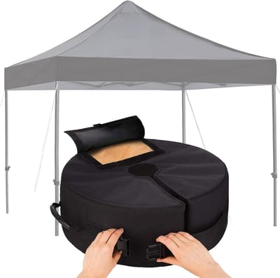 Paraplu Basis Gewichtszak - Parasol Zandzak - Parasol Stabiliseren - Scheurbestendig Oxford Materiaal - 4 stuks - Zwart