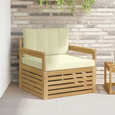 vidaXL - Buitensofa - Polyester - Wit - en - crèmekleurig