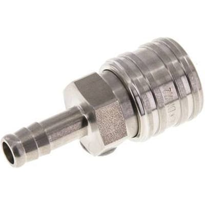 RVS DN 7.2 (Euro) Luchtkoppeling Snelkoppeling 9 mm Slangpilaar Double Shut-Off