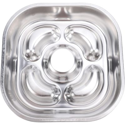Gamelle pour chien à alimentation lente Acier inoxydable 304 Antidérapant Empêche le débordement le basculement Gamelle en métal pour animaux de compagnie white