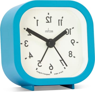 Wekker Mini - Nachtkastje Klok - Wakker Worden - Crescendo Alarm - 7.5 x 3.81 x 8 cm - Sky Blauw