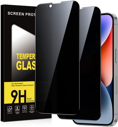 Dailygoods- Screenprotector Gehard Glas - Anti-Spionage - 2 Stuks - Hardheid 9H - Krasbestendig - Zonder Luchtbellen - Privacybescherming - Privacyfilter