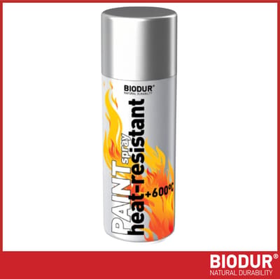 BIODUR Hittebestendige Siliconen Spuitverf - Zilver - 400ml - Tot 600°C - Anti-roest - Weersbestendig - Binnen/Buiten