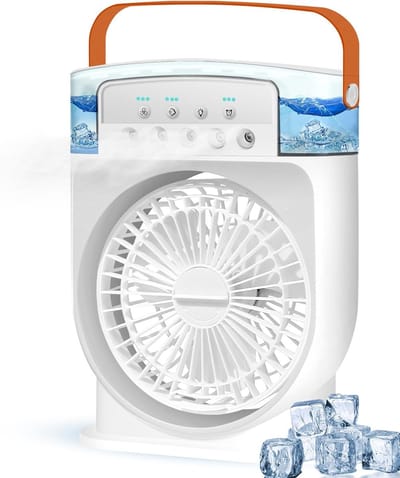4-in-1 Draagbare Airco, 600ml Mini Luchtkoeler, 3 Windsnelheden & 7 Kleuren, Stille Draagbare Airco Voor Kamer, Kantoor & Lezen