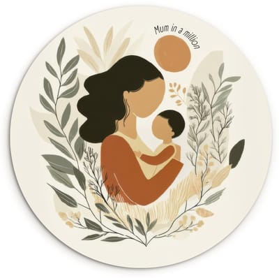 WallCircle® Wandcirkel 120x120 cm - Muurcirkel Illustratie - Quote - Moeder - Muurdecoratie woonkamer - Wanddecoratie slaapkamer - Kamer decoratie accessoires - Ronde schilderijen XXL