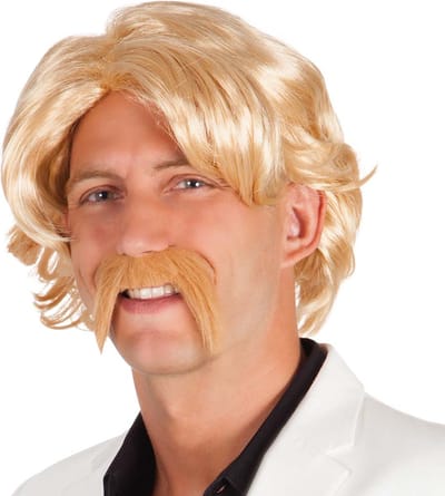 Boland - Pruik Chuck blond Blond - Steil - Halflang - Mannen - -