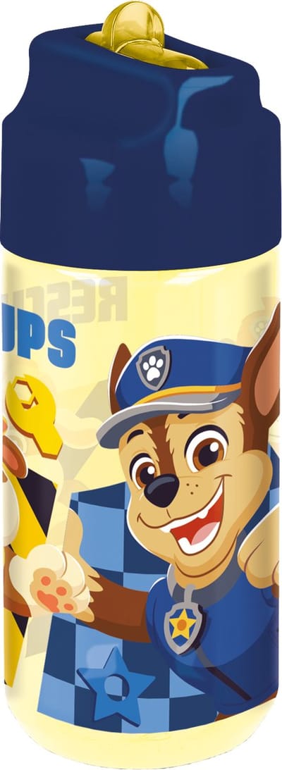 PAW Patrol Tritan Drinkfles - 430 ml – Vaatwasserbestendig & BPA-vrij - Drinkfles voor kinderen – Transparant geel/Donkerblauw