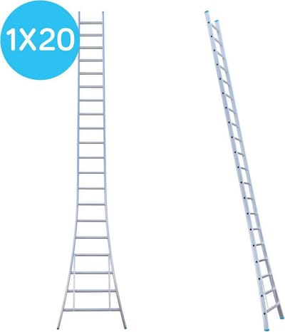 Eurostairs Ladder enkel uitgebogen 1x20 sporten
