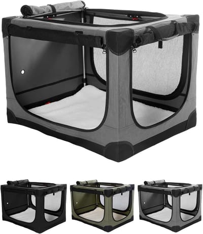 Honden Bench - Reis Bench Honden - Veilig Reizen - Opvouwbaar en Lichtgewicht - 60x42x42 cm - Grijs