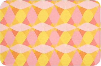 Badmat 60x40 cm - Antislip - Kleurrijk - Ruitpatroon - Bladvormen - Badmatten voor badkamer - Badkamermat - Douchemat - Badkamer mat