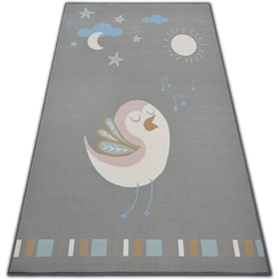 Kleden Rugsx TAPIJT voor kinderen LOKO VOGEL grijskleuring ant 120x170 cm