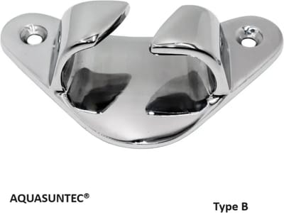 Aquasuntec | RVS Boegklamp Driehoek Type B | Massief 316 Boot Klamp| 14–16 mm | Hoogglans Zoutwaterbestendig