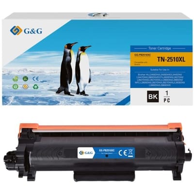 G&G TN2510 XL Toner geschikt voor Brother TN-2510XL TN-2510 Hoge Capaciteit - zwart