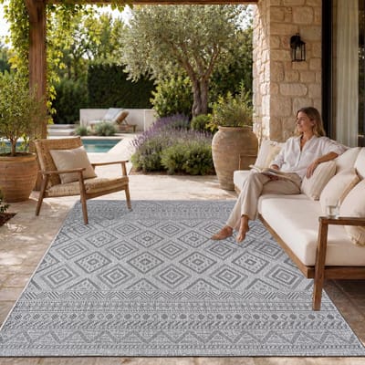 Paco Home In-& Outdoor Vloerkleed Balkon Terras Keukenvloerkleed Modern Boho Ethno Patroon 80x150 cm