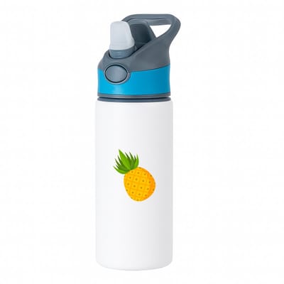 Hacebo® - Ananassen waterfles met rietje blauw - Ananas - Fruit liefhebbers - Tropisch fruit - vrucht - gezond eten - water fles - 650ML