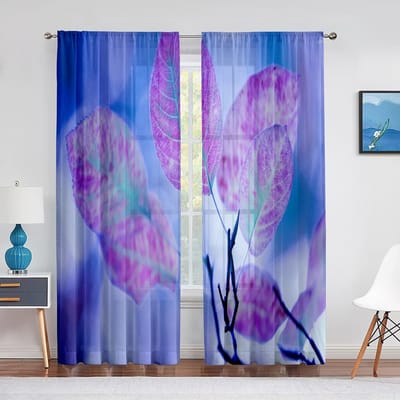 Herfst Esdoornbladeren op Houten Plank Transparant Gordijn voor Woonkamer Voile voor Raamjaloezieën Slaapkamer Tule Gordijnen Keukengordijnen 1 PCS W100XH250cm&Grommet Top