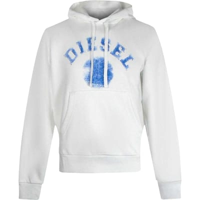Diesel Heren Faded Logo Hoodie (Wit)