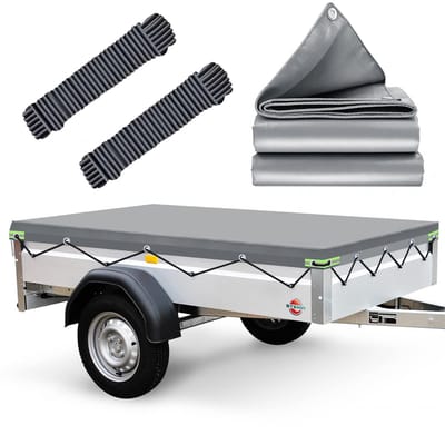 Solidchoice- Aanhangerzeil 207,5 x 114 x 10 cm - Waterbestendig - Scheurbestendig - Duurzaam Zeilmateriaal - Robuuste Metalen Ring - Ideaal voor Stema/BÖckmann/Humbaur - Afdekzeil
