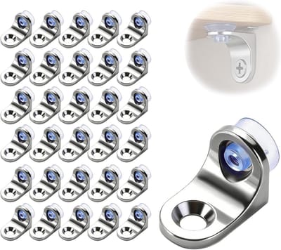 30 Stuks Zink Legering Plankdragers 15x20mm met Zuignappen voor Kasten en Boekenkasten, Sterke Bevestigingen voor Meubels
