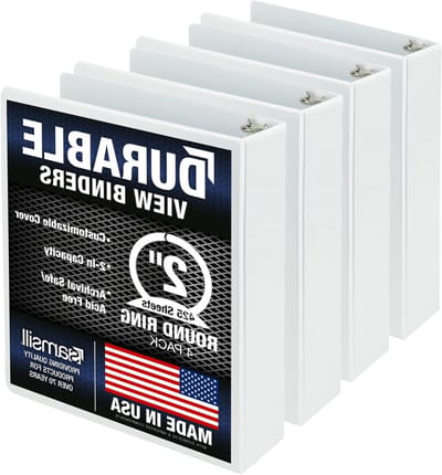 Ringband Mappen - Binders Organizer - Documenten Organiseren - Aanpasbare Overlay - 4 stuks - Wit