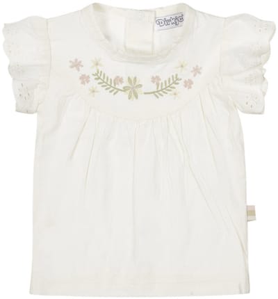 Dirkje - T-shirt - Wit - Bloemetjes - Maat 56