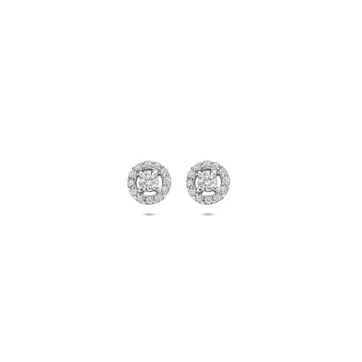 Zilveren gerhodineerde oorknoppen zirkonia 5,5 mm - 1341202