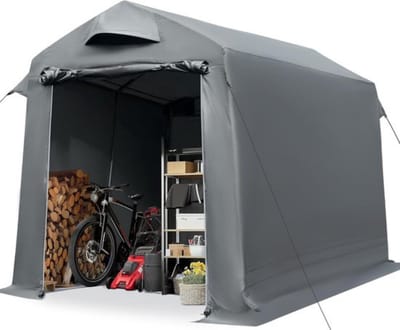 Multifunctionele Fietsenstalling – Fietsenberging – Waterdicht Fietsenhok – Met 2 Ventilatieopeningen – 230x190x225 cm – Grijs