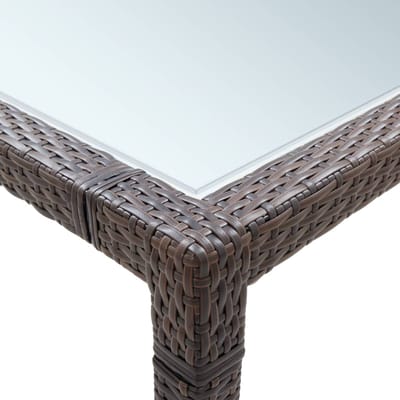 vidaXL - Tuintafel - 200x200x74 - cm - poly - rattan - bruin