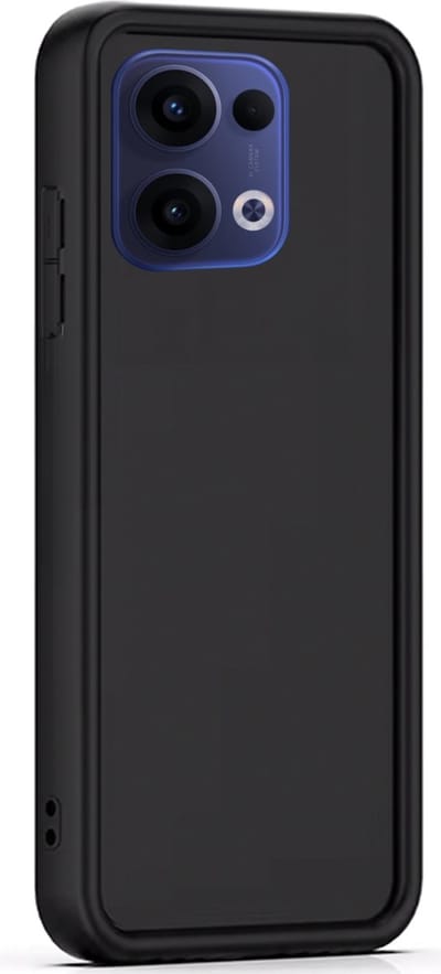 Hoesje geschikt voor Oppo Reno 13 5G - Versterkte randen - Bescherming Camera & Scherm - Matte Design Jet Zwart