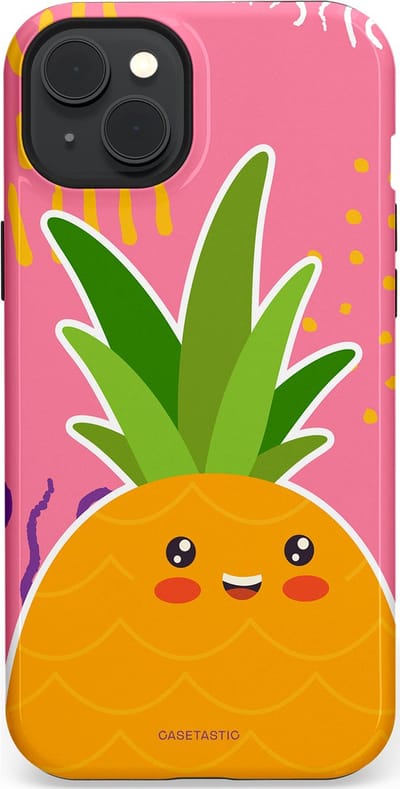 Casetastic Hoesje Geschikt voor Apple iPhone 15 Plus Magsafe - Stijlvolle Beschermende Duo-layer Case - Zoete Ananasdroom
