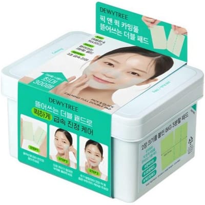 DEWYTREE Pick & Quick Calming Full Double Toner Pads 100 Feuilles 380g K-Beauty Pads Apaisants Hydratants Pré-découpés