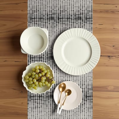 ABAKUHAUS Modern Table Runner, Eetkamerkeuken Rechthoekige decoratieve Tafelloper, 40 x 180 cm, antracietgrijze eierschaalkleuren