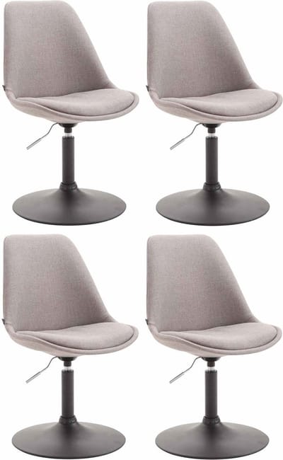 CLP Maverick Set van 4 Eetkamerstoelen - Stof grijs zwart