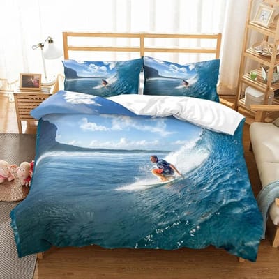 Zee Surfen Beddengoed Set Surf Modern Outdoor Extreme Sporten Dekbedovertrek Queen King Oceaan Surfplank 2/3 STUKS Polyester Dekbedovertrek 140x200cm 3pcs