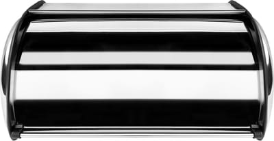 QUVIO Broodtrommel - Broodmand - Brooddoos - Bewaardoos - Broodbak - Vershouddoos - Schuifdeksel - Voedsel bewaren - Zilver - RVS - 23 x 33 x 15 cm