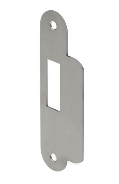 Nemef Sluitplaat - afgerond - 133,5 x 29/46,5 mm - RVS geborsteld - passend bij centraal sloten 649/47 en electro-mechanische sloten 649/97 en 649/98