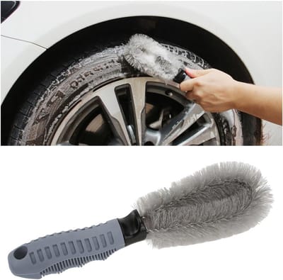 Autoborstel voor schoonmaken van autovelgen en banden - Krassenvrije wielborstel voor reiniging van banden en velgen - Auto schoonmaakgereedschap met borstelharen - Velgenreiniger en bandenborstel voor voertuigen