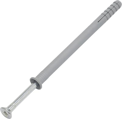 Nagelplug Set - Slagpluggen Beton - Metaal Bevestigen - Roest en Breukvast - 10x140mm 25 Stuks - Grijs