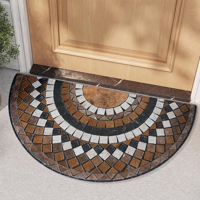 Tapis anti-poussière semi-circulaire américain pour porte d'entrée, tapis antidérapant pour porte de maison, tapis grattant le sable 45*90cm