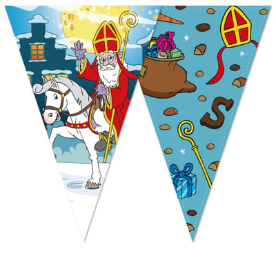 Wefiesta - Sinterklaas vlaggenlijn (10 meter) - Welkom Sinterklaas - Sinterklaas versiering - Sinterklaas intocht - Sinterklaas en Piet -sinterklaas Cadeautjes