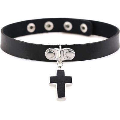 Colliers ras du cou gothiques pour hommes et femmes, style Punk, rivets ronds, cœur, cloche, ceinture, bijoux Y2K, Halloween Emo Cosplay black